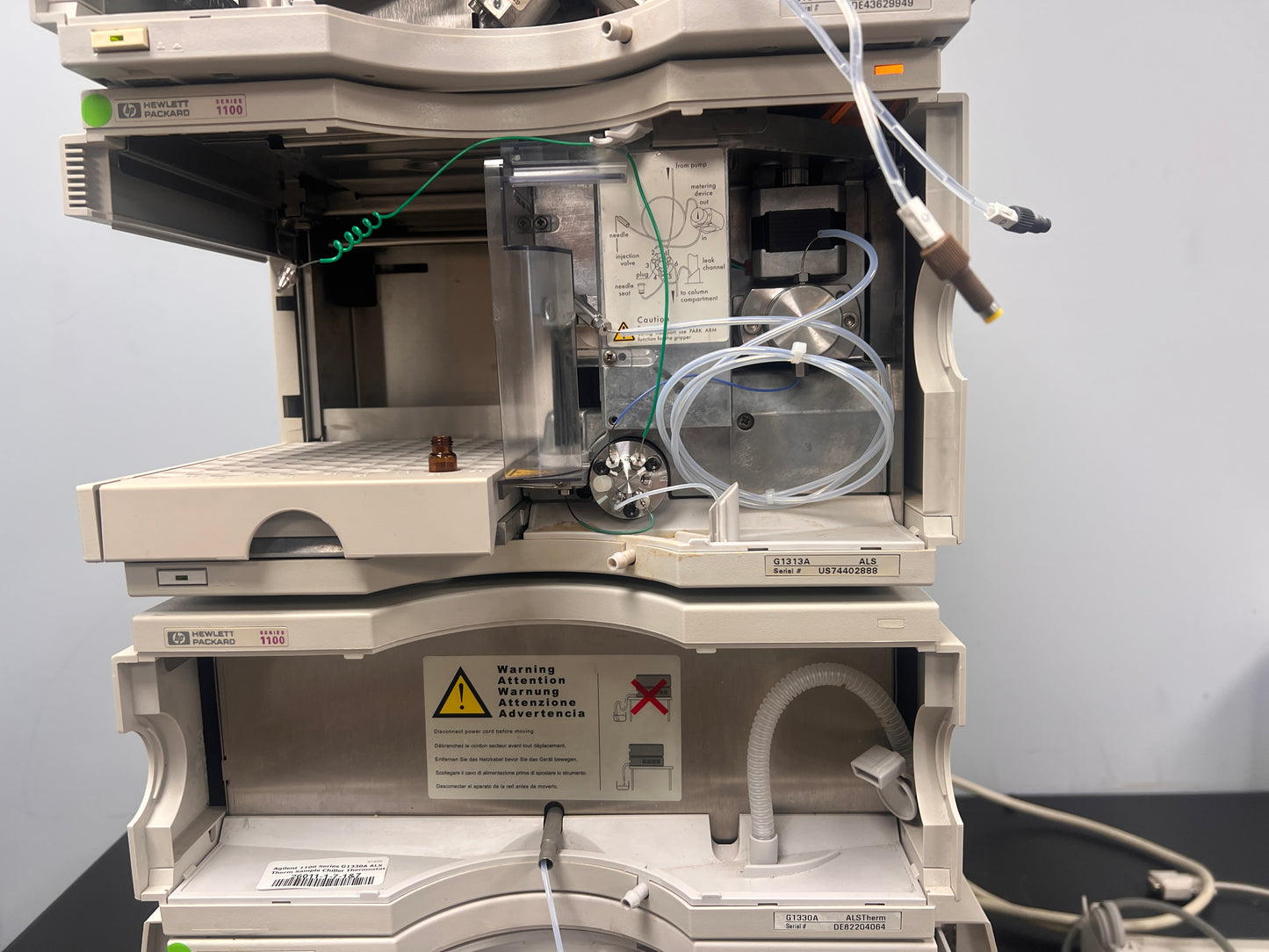 6pc, HP Agilent 1100 HPLC QuatPump, ALS, DAD G1315B, Colcom, Degasser, ALS Therm (Copy)