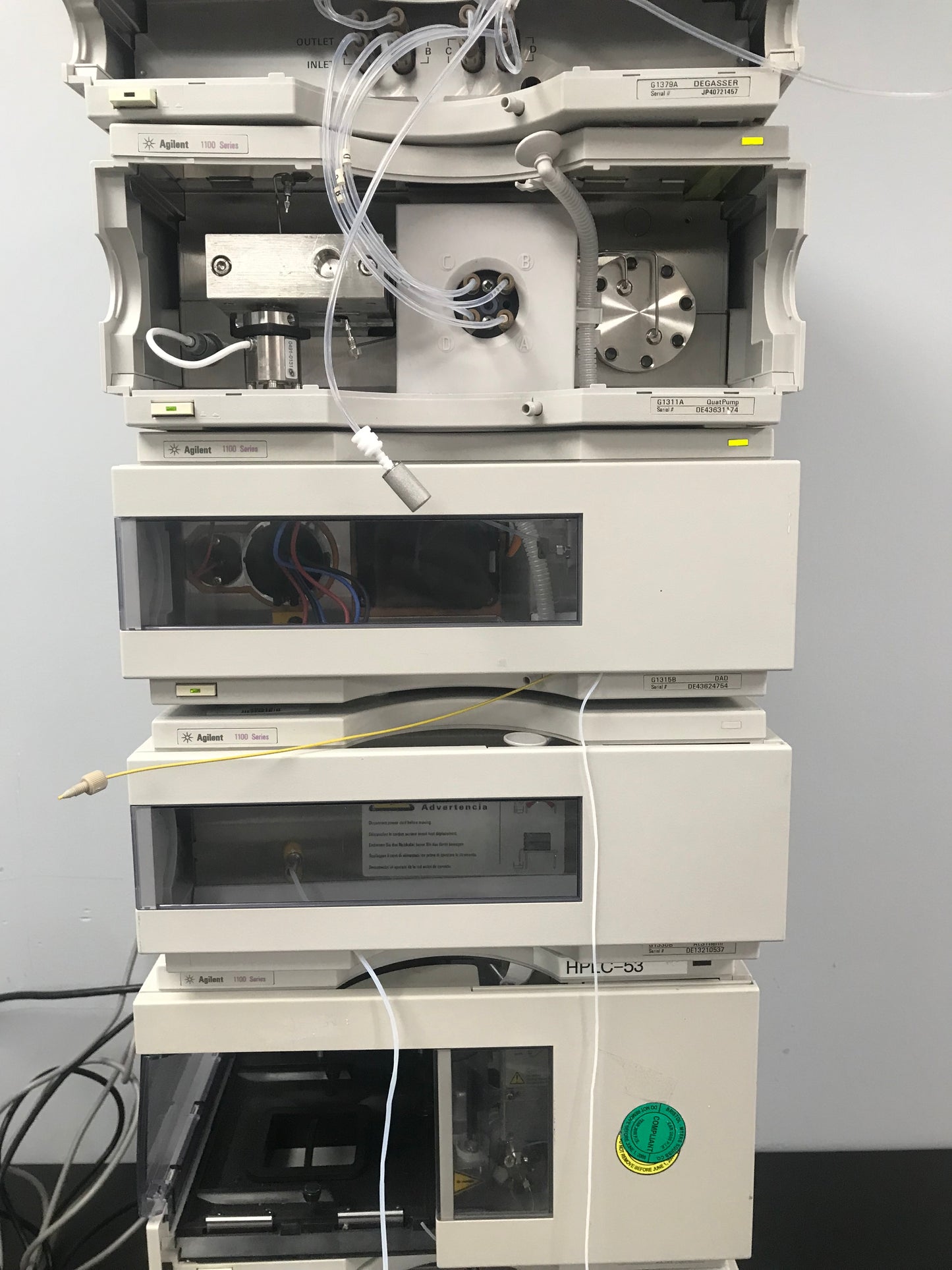 8pc, HP Agilent 1100 HPLC QuatPump, ALS, DAD, Colcom, Degasser, ALS Therm VWD Tray
