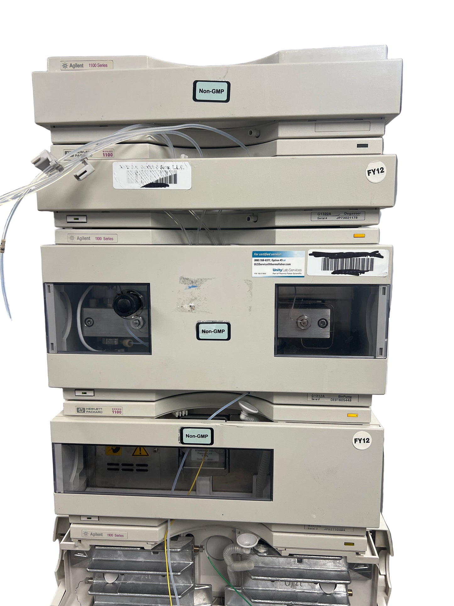 Agilent HP 1100 Series 7-piece HPLC System ALSTherm ,ALS, VWD, BinPump, Degasser ,Colcom