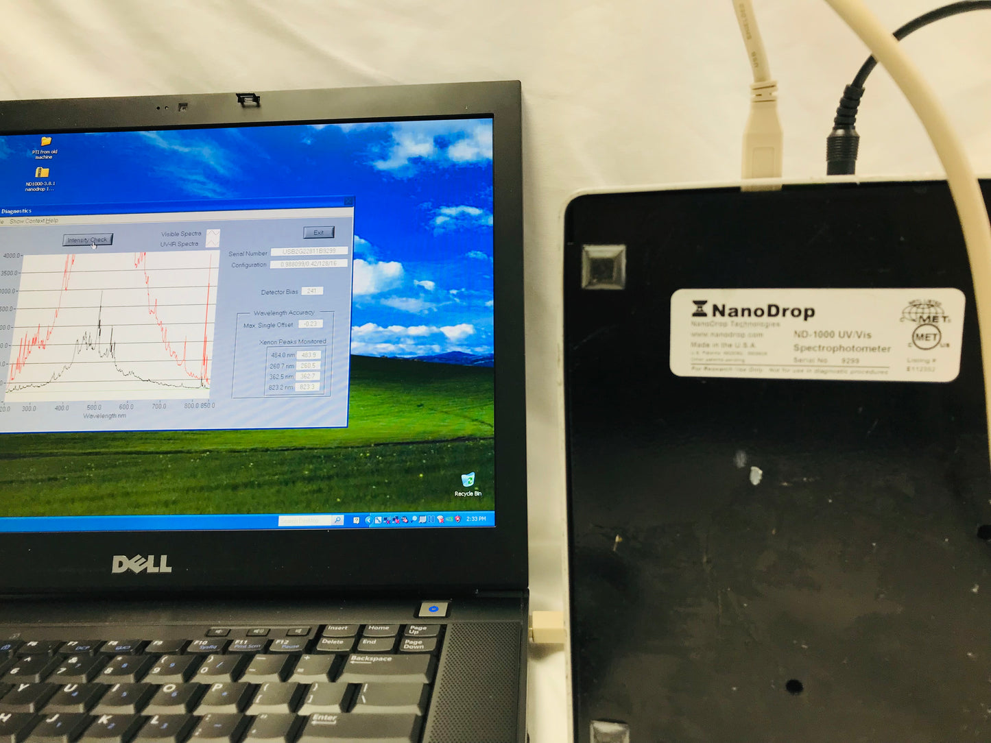 Thermo ND-1000 NanoDrop UV/VIS Spectrophotometer Tested Working Video Warranty