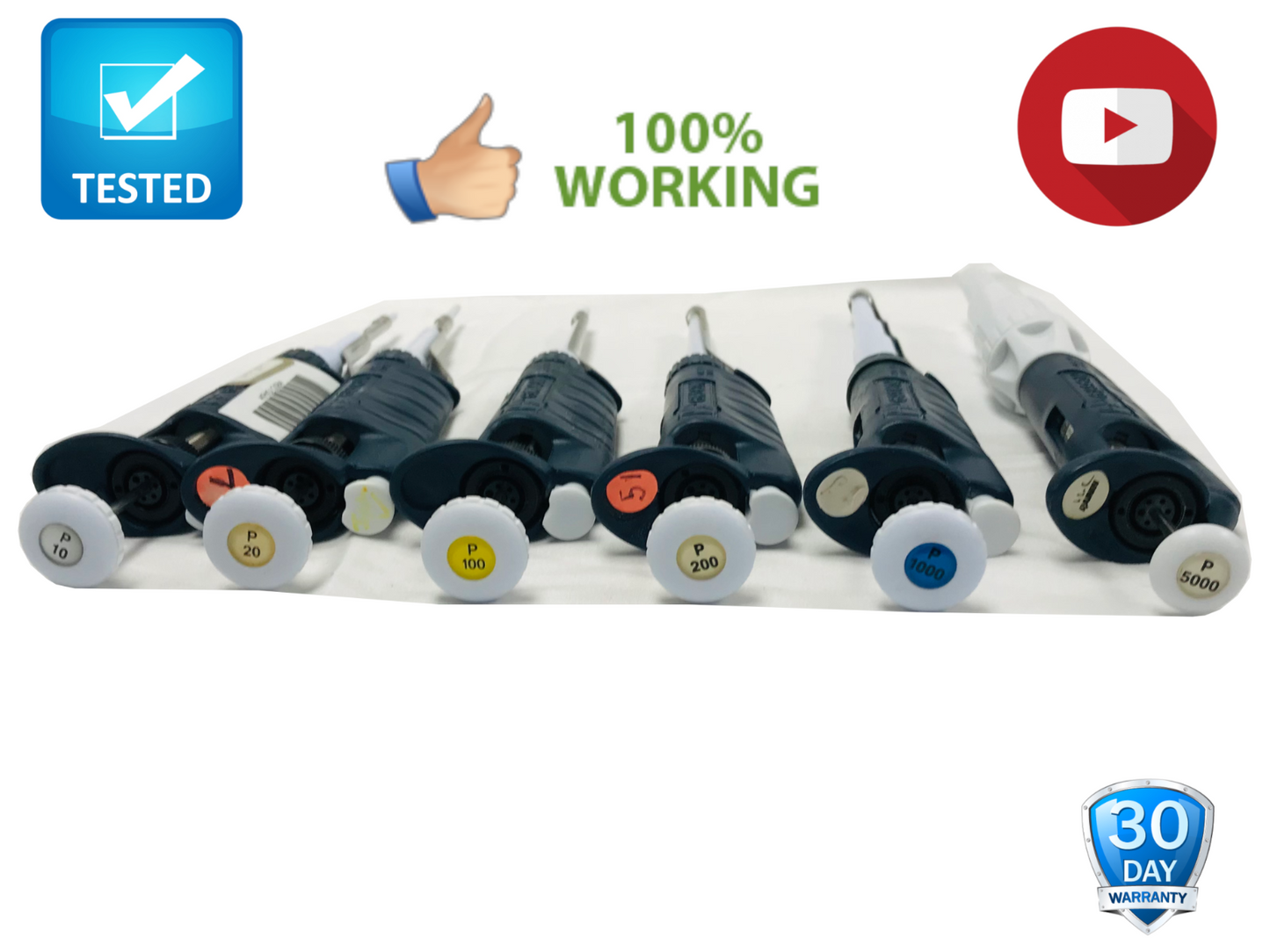 Gilson Pipetman Pipette P5000 1000 200 100 20 10 Classic Single Channel