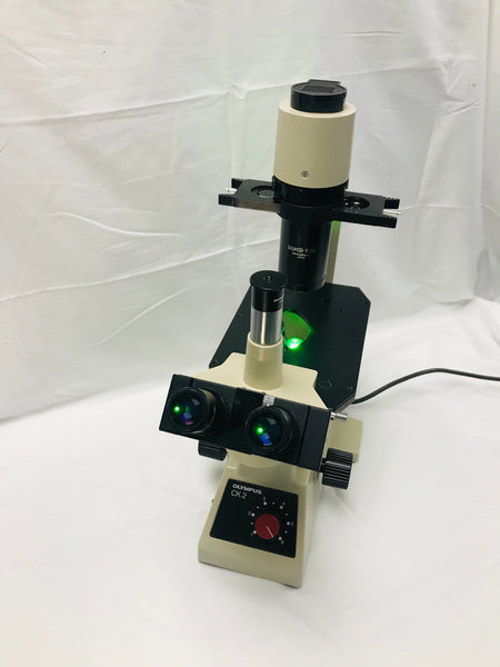 Olympus CK2 Inverted Phase Contrast Microscope W/ 3 Objectives 4x 10x 20x