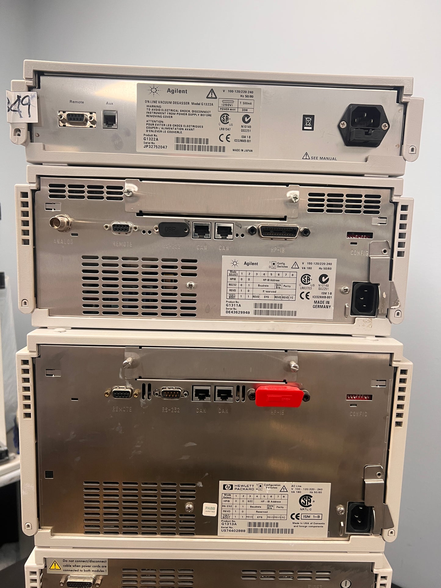 6pc, HP Agilent 1100 HPLC QuatPump, ALS, DAD G1315B, Colcom, Degasser, ALS Therm (Copy)
