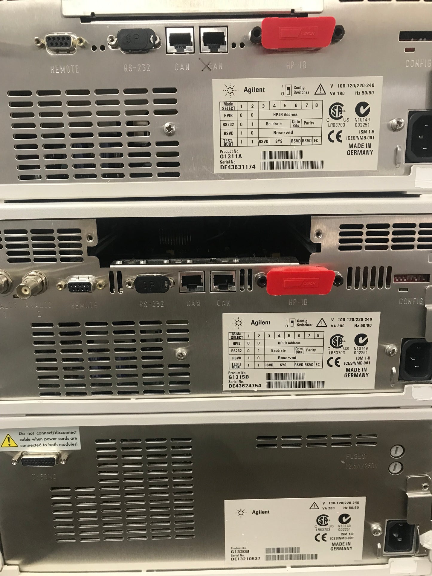 8pc, HP Agilent 1100 HPLC QuatPump, ALS, DAD, Colcom, Degasser, ALS Therm VWD Tray