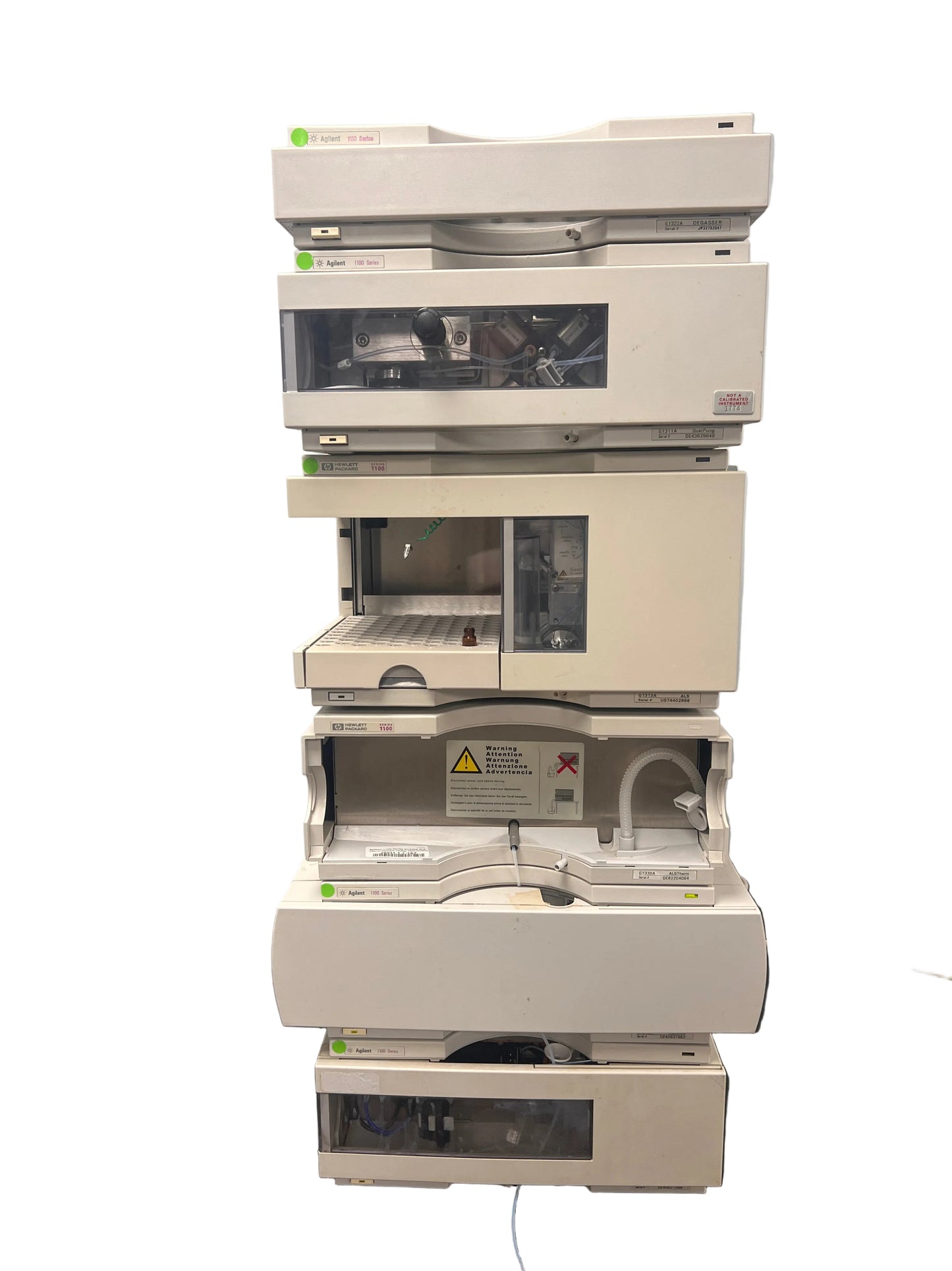 6pc, HP Agilent 1100 HPLC QuatPump, ALS, DAD G1315B, Colcom, Degasser, ALS Therm (Copy)