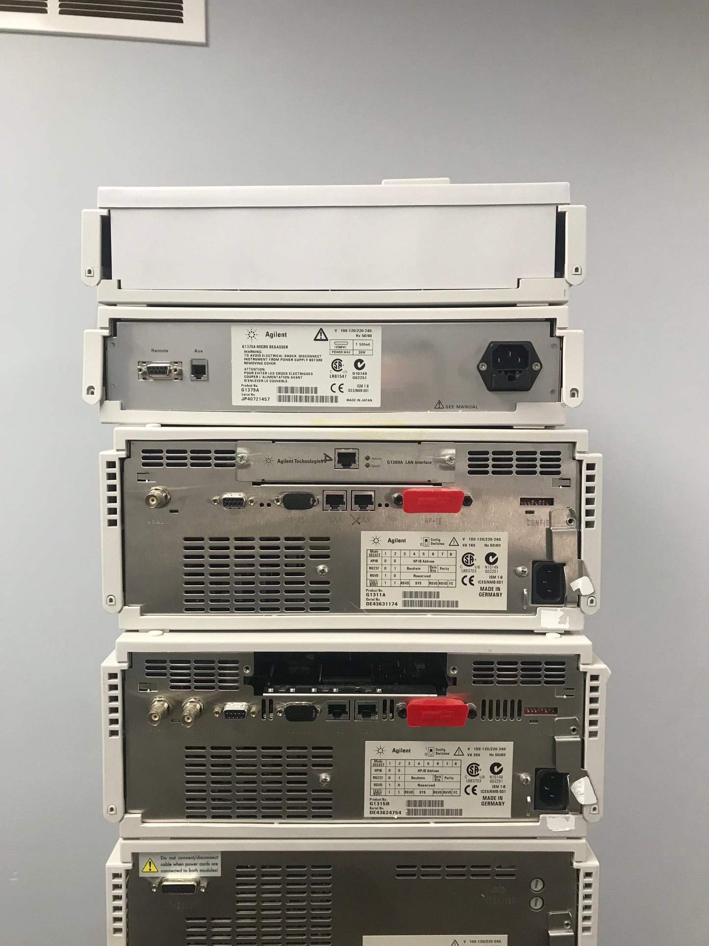 8pc, HP Agilent 1100 HPLC QuatPump, ALS, DAD, Colcom, Degasser, ALS Therm VWD Tray