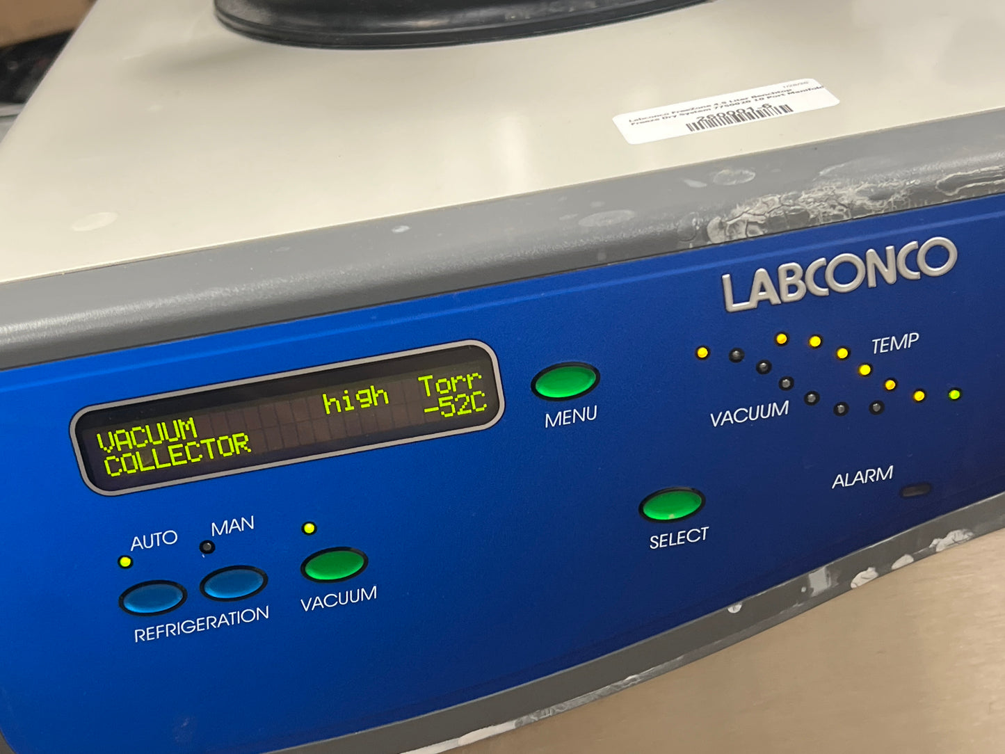 Labconco FreeZone 4.5 Liter Benchtop Freeze Dry System 7750020 10 Port Manifold