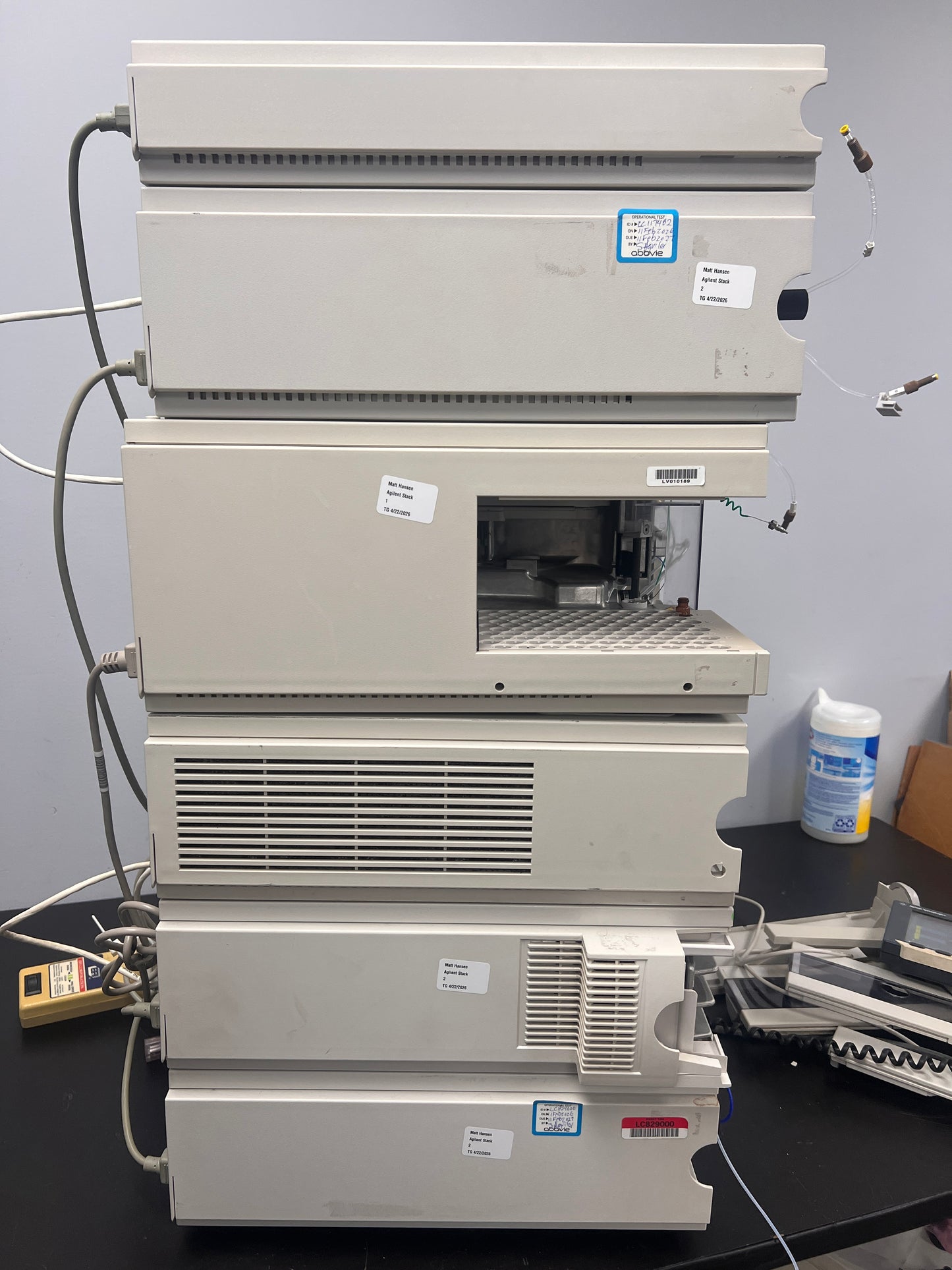6pc, HP Agilent 1100 HPLC QuatPump, ALS, DAD G1315B, Colcom, Degasser, ALS Therm (Copy)