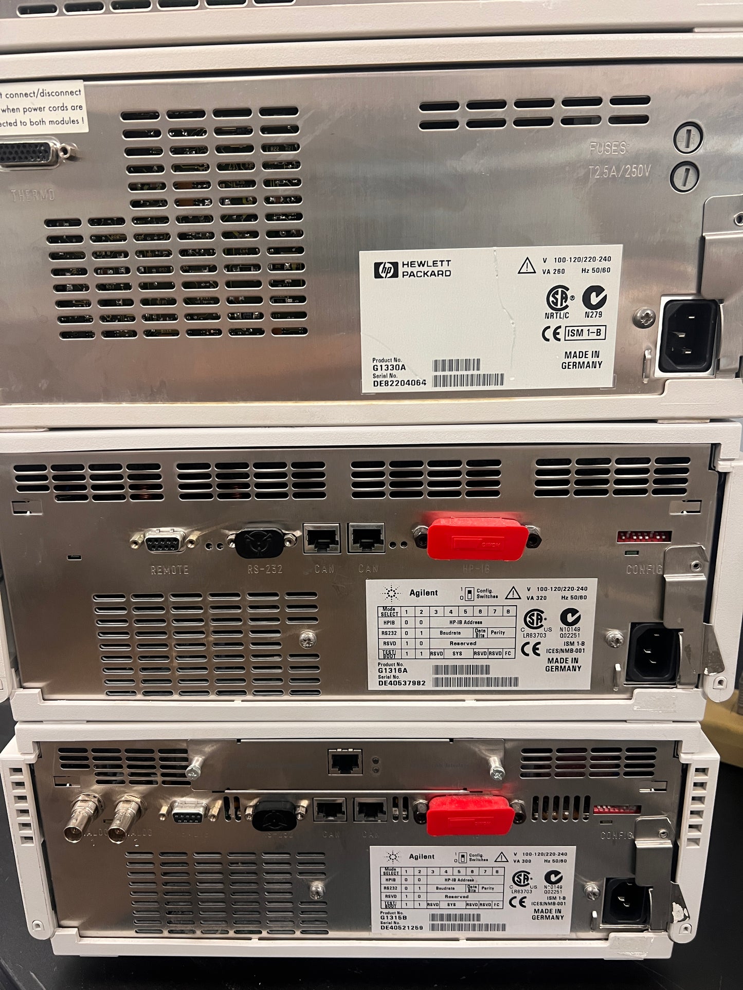 6pc, HP Agilent 1100 HPLC QuatPump, ALS, DAD G1315B, Colcom, Degasser, ALS Therm (Copy)