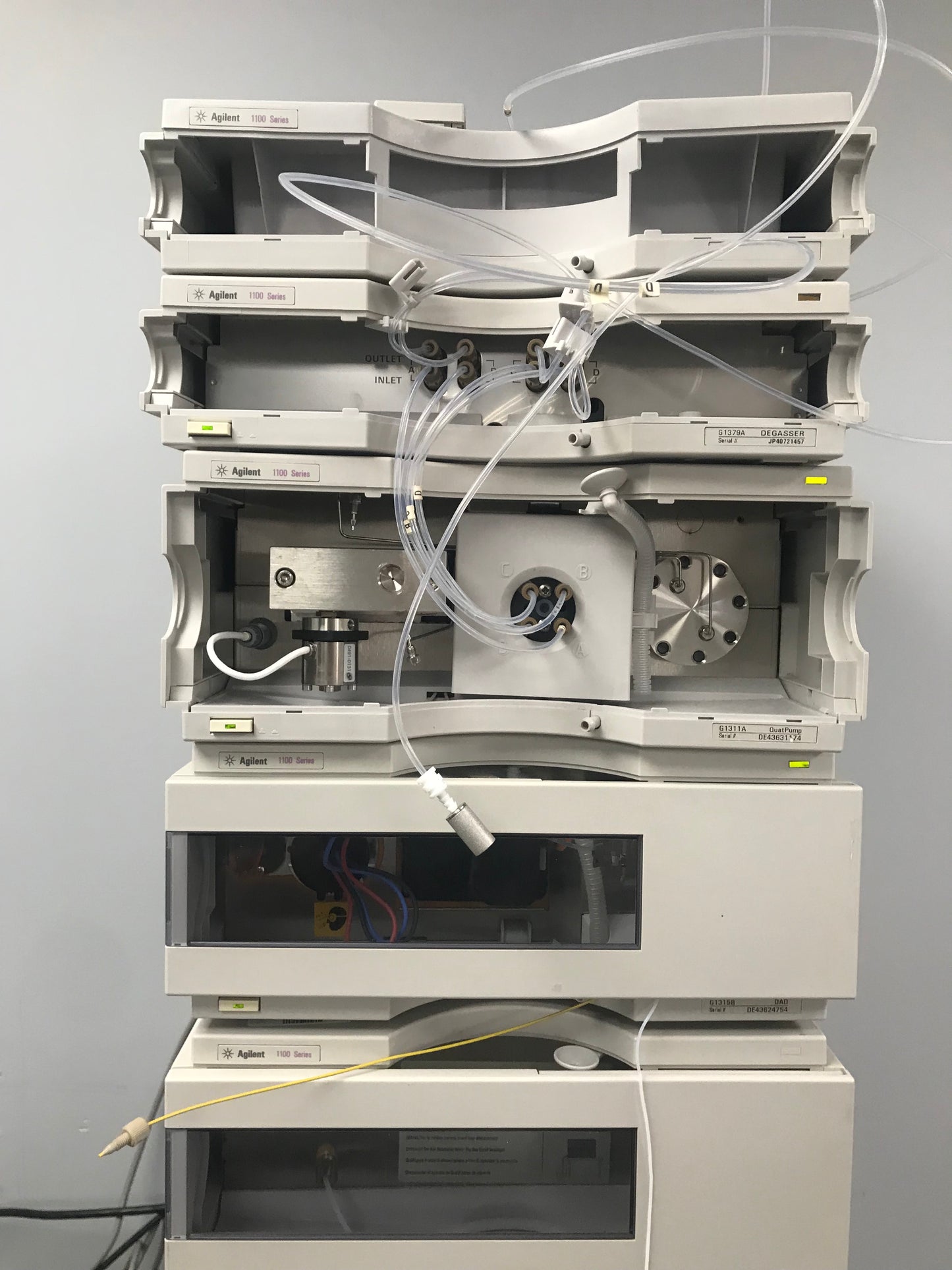 8pc, HP Agilent 1100 HPLC QuatPump, ALS, DAD, Colcom, Degasser, ALS Therm VWD Tray
