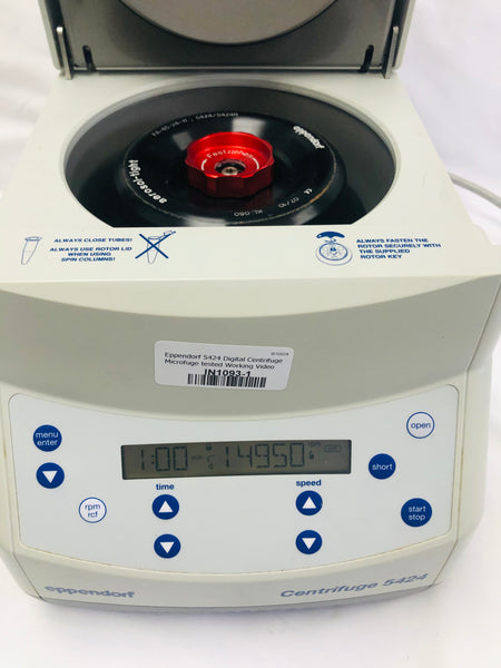 Eppendorf 5424 Digital Centrifuge with aerosol Fa 45-24-11 rotor tested