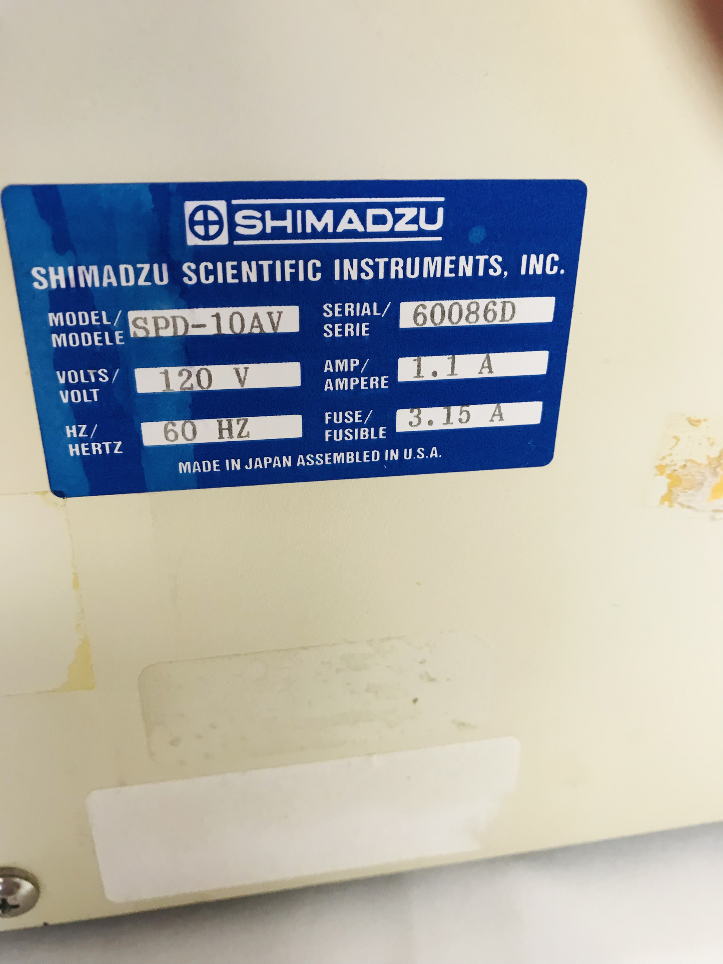 Shimadzu SPD-10A Series HPLC System UV-VIS Detector SPD 10A