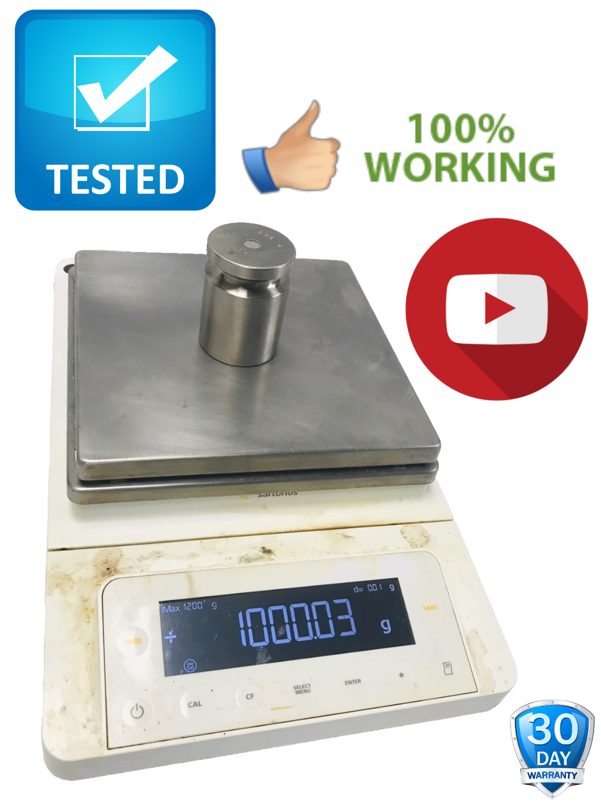 Sartorius MSE1202S-100-D0 Cubis Analytical Balance 1200 g 0.01 g Tested Working