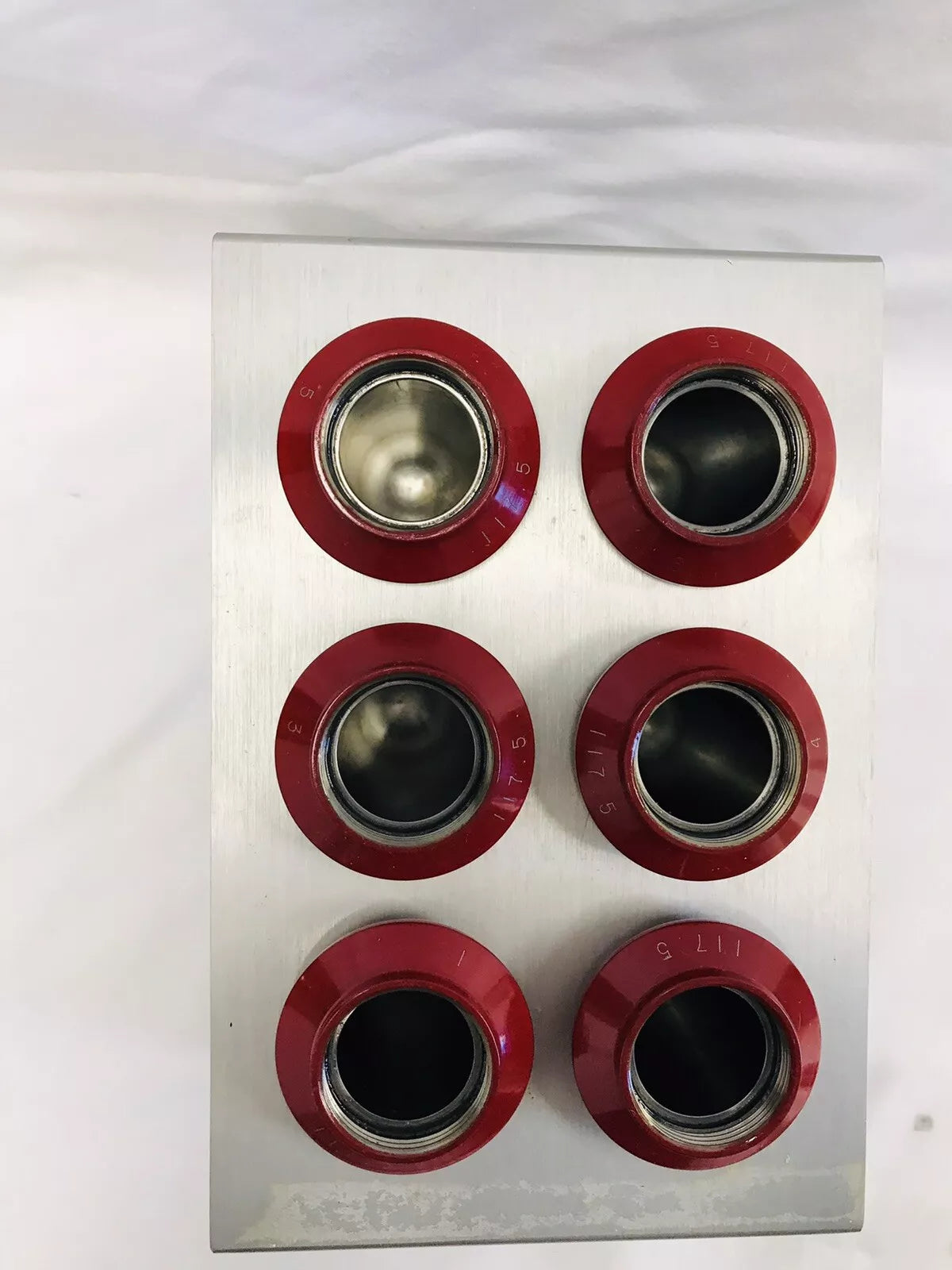 Lot of 6 Beckman 117.5 Swing Rotor Tubes w/ Beckman 331186 Tube Holder Stand