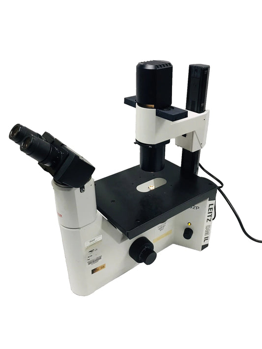Leica Leitz DM IL Inverted Microscope w/ 4 Objectives Phase Contrast Phaco 1a
