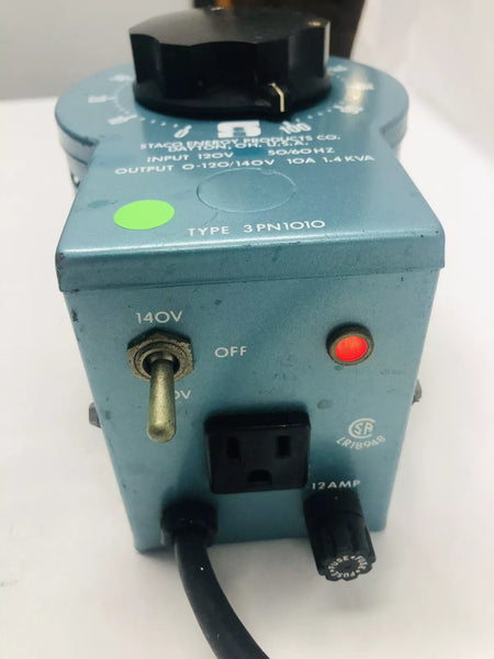 Staco Energy 3PN1010 Variable Autotransformer Input 120v 60hz Output 0-120V 12A