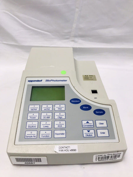 Eppendorf 6131 BioPhotometer Spectrophotom UV/Vis DNA RNA Oligo Protein Bacteria