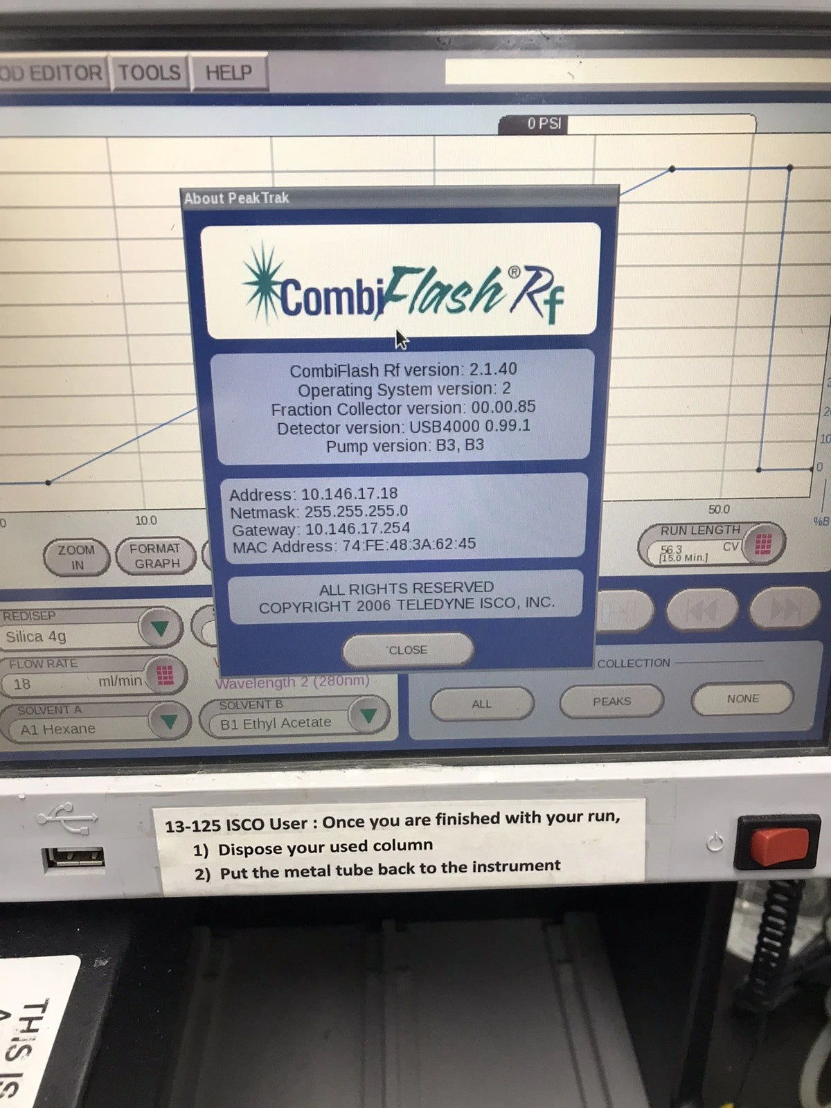 Teledyne Isco CombiFlash RF Flash UV Chromatography System 2.1.40