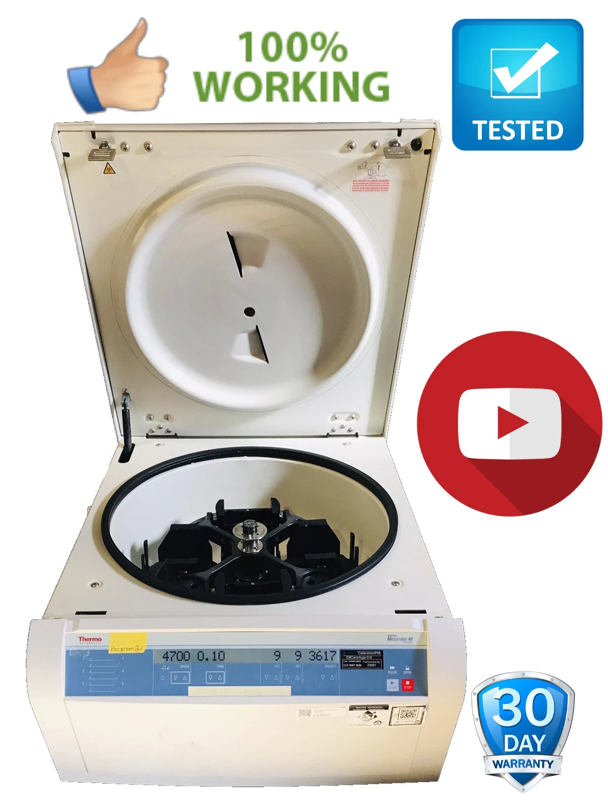 Thermo Megafuge 40 Benchtop Centrifuge with TX-750 Rotor, Buckets, Plate Carrier