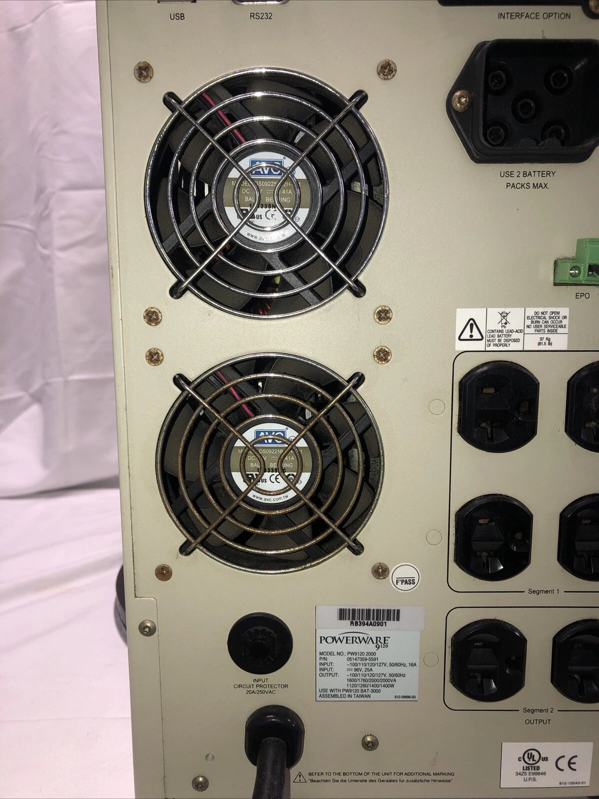 Eatan Powerware PW9120 2000 Inverter Uninterruptible Power Supply Parts / Repair