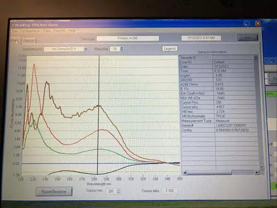 Thermo ND-1000 NanoDrop UV/VIS Spectrophotometer Tested Working Video Warranty