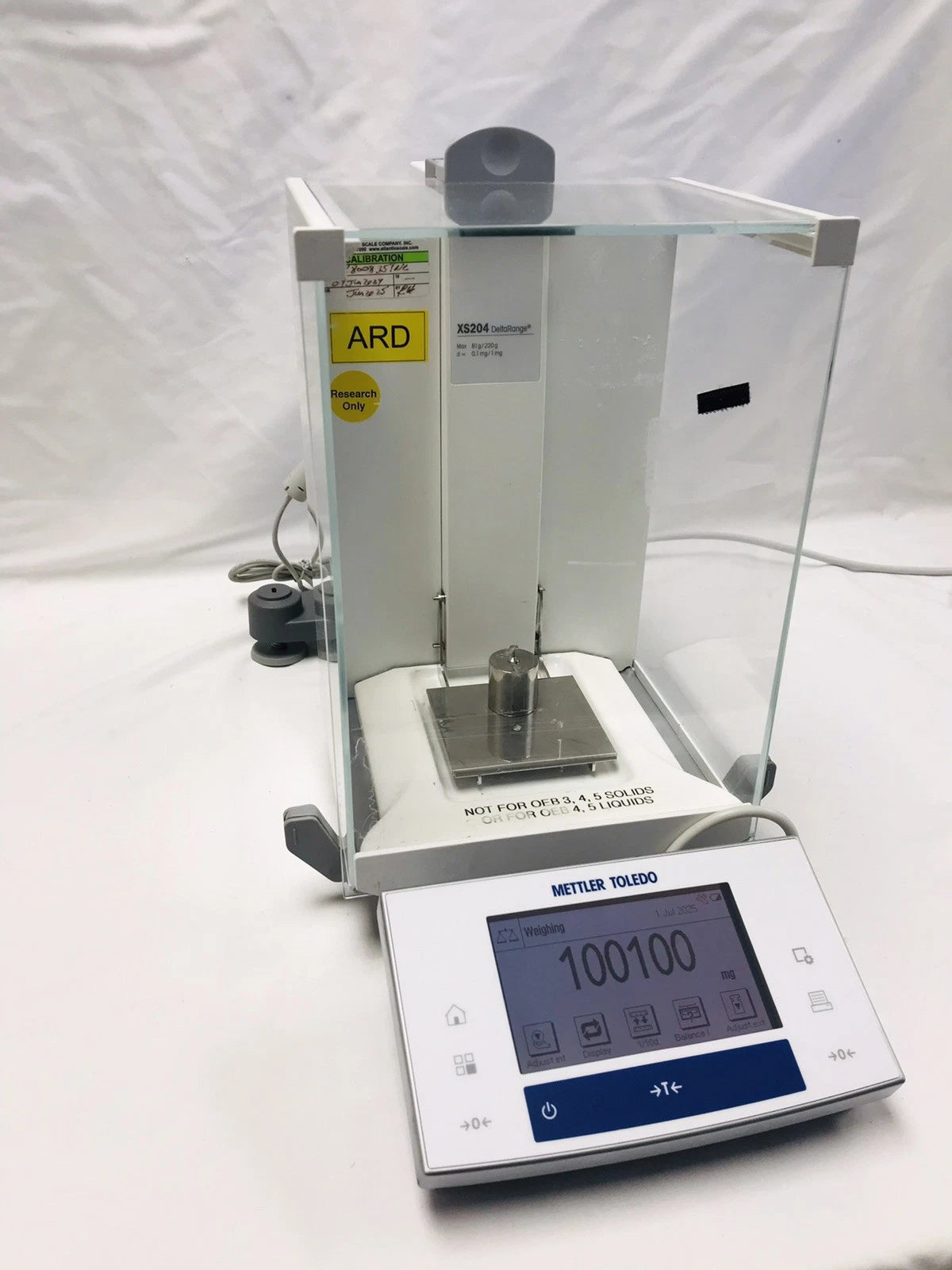 Mettler Toledo XS204 Analytical Digital Lab Balance Scale 220g X 0.1mg Working