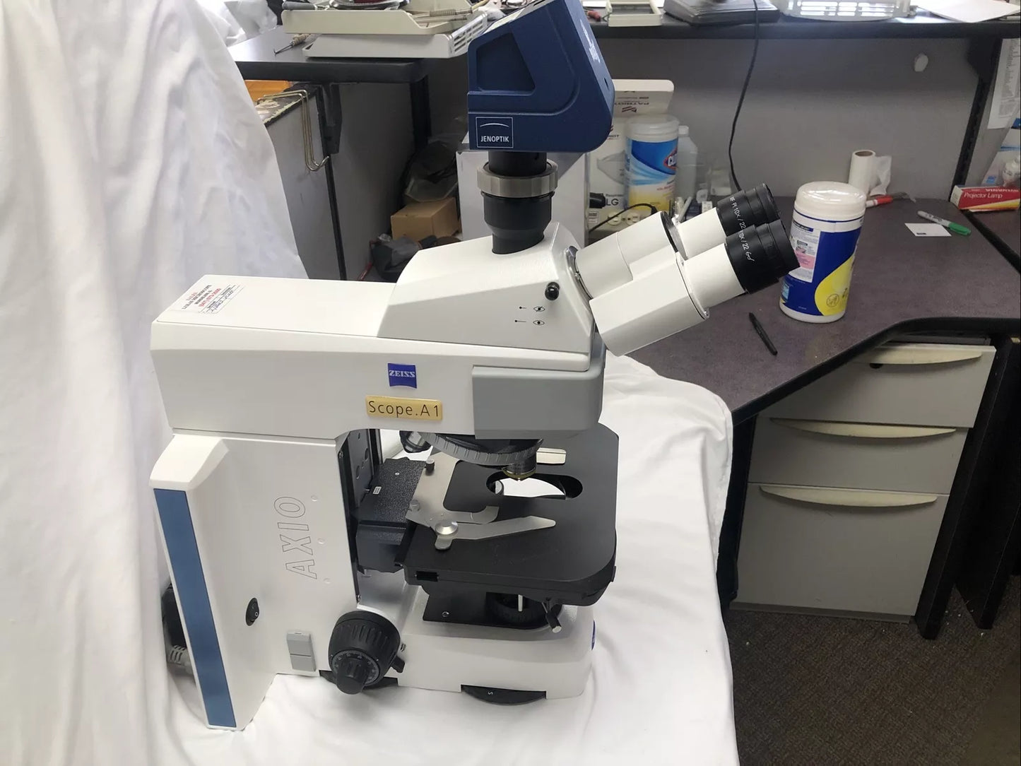 Zeiss Microscope Axio Scope A1 with 2 Objectives Tested Working Video