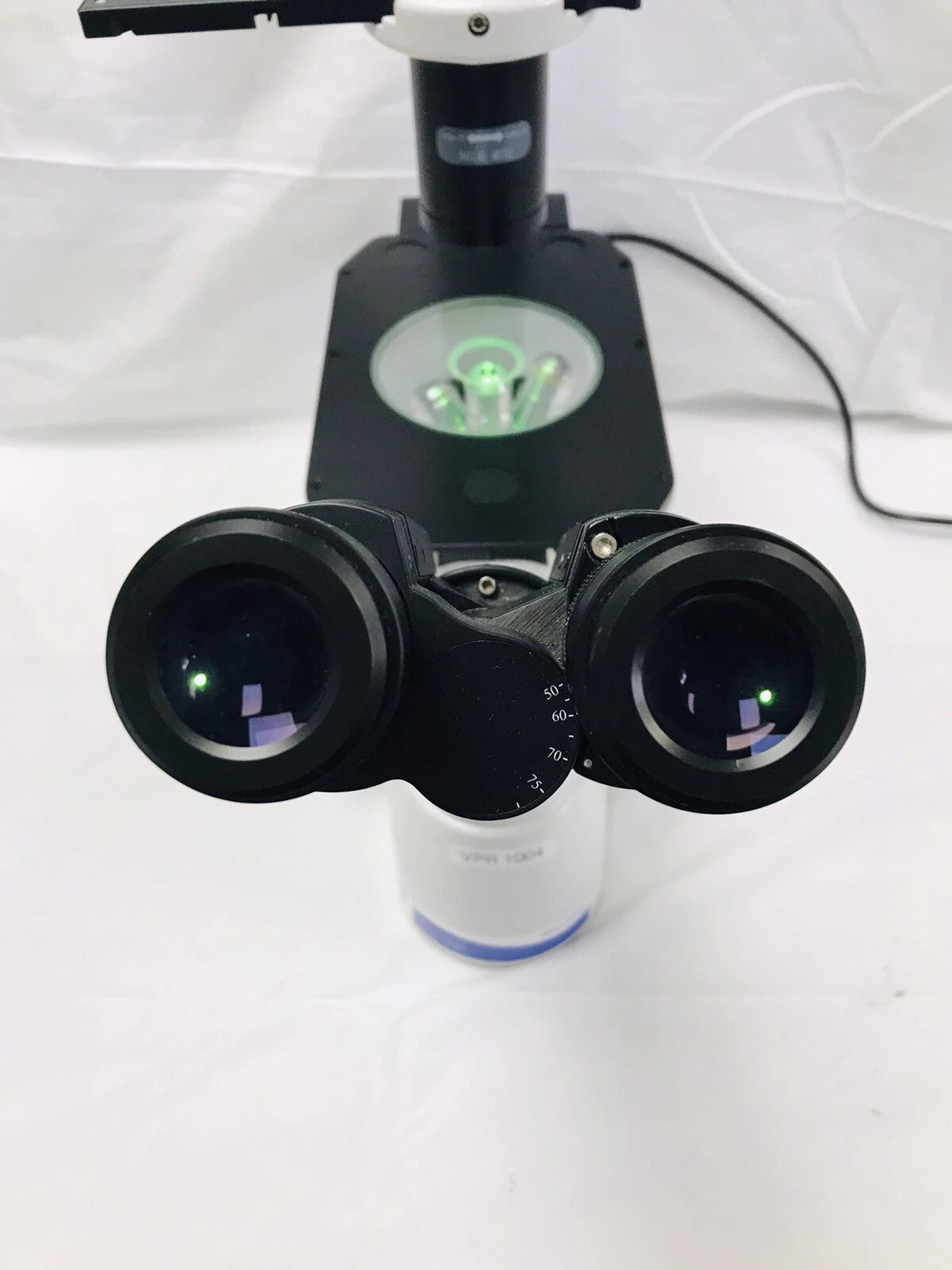 Fisher Micromaster Inverted Microscope 12575250 w/4x 10x 20x Objectives