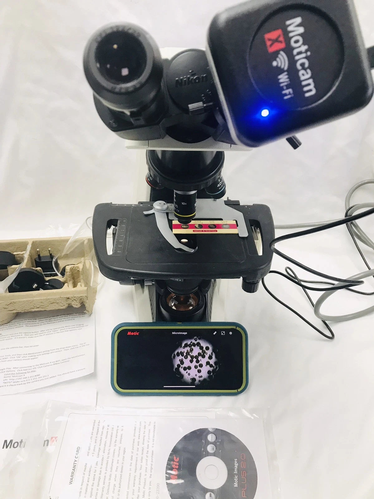 Motic Moticam X WiFi Digital Microscope Camera Mounts To Any Microscope Eyepiece