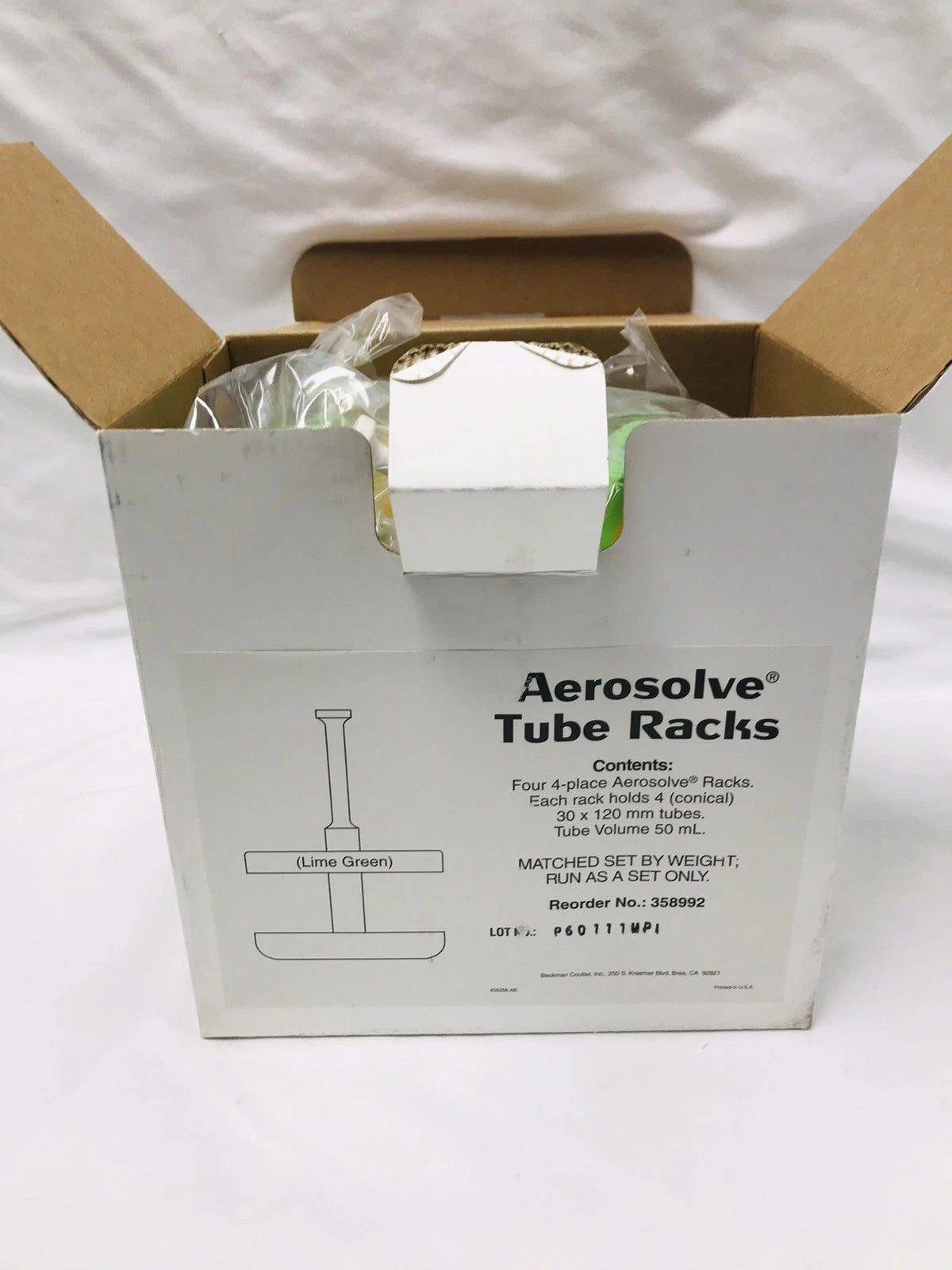 New Sealed Set of 4 Beckman Coulter Aerosolve Tube Racks 358992