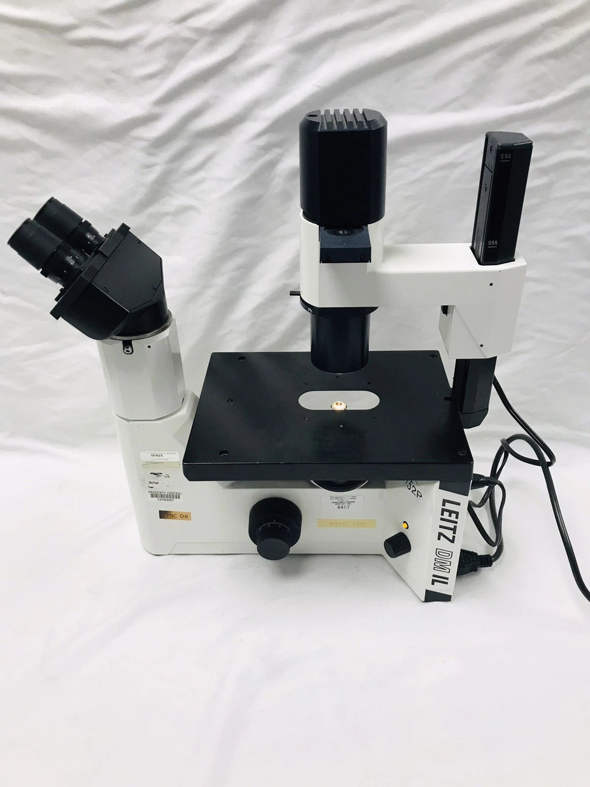 Leica Leitz DM IL Inverted Microscope w/ 4 Objectives Phase Contrast Phaco 1a
