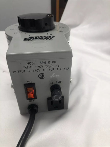 Staco Energy 3PN1010B Variable Autotransformer Input 120v 60hz Output 0-140V 12A