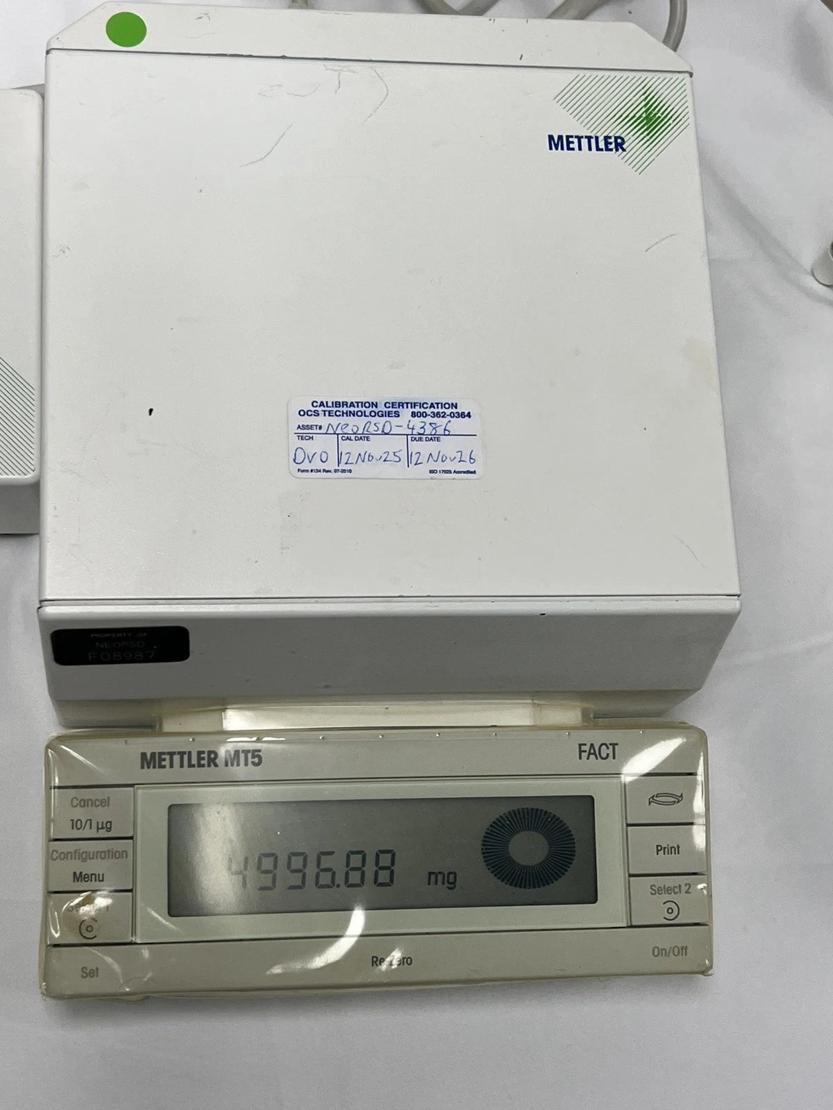 Mettler Toledo MT5 Micro Analytical Balance - Mettler Toledo MT5 Ultra Microbalance 5 1g x 1µg
