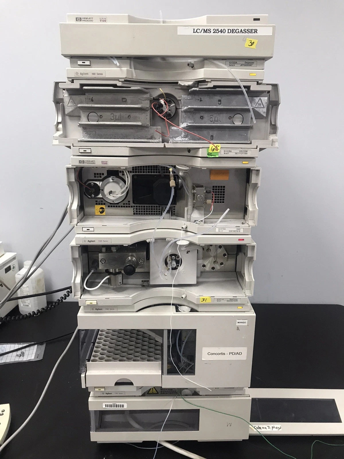 6pc, HP Agilent 1100 HPLC QuatPump, ALS, DAD, Colcom, Degasser, ALS Therm