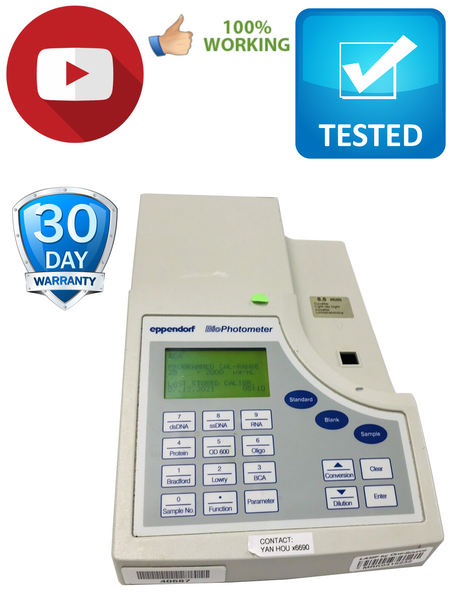 Eppendorf 6131 BioPhotometer Spectrophotom UV/Vis DNA RNA Oligo Protein Bacteria