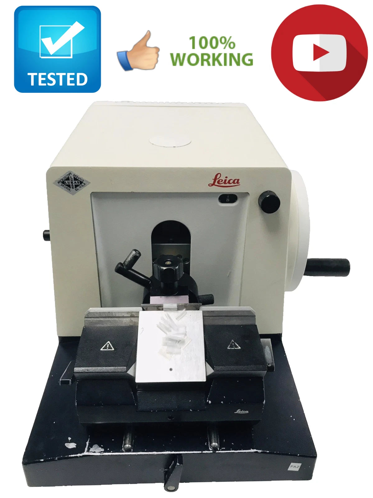 Leica  RM 2025 Manual Rotary Microtome 045728686 with Blade Holder warranty video