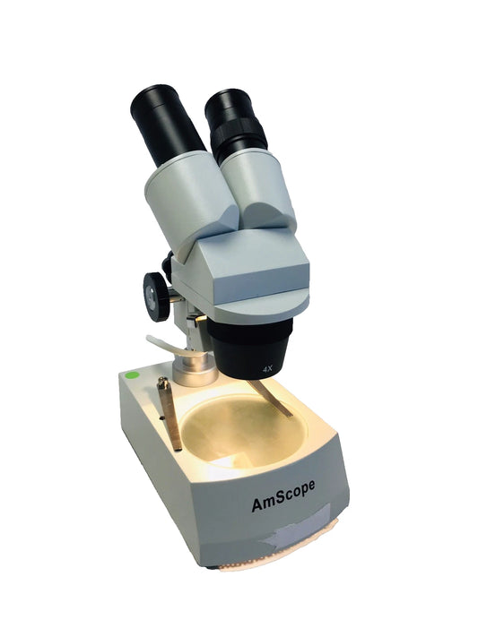 AmScope SE306-P 20x-40x Binocular Stereo Microscope with Dual Lights Tested