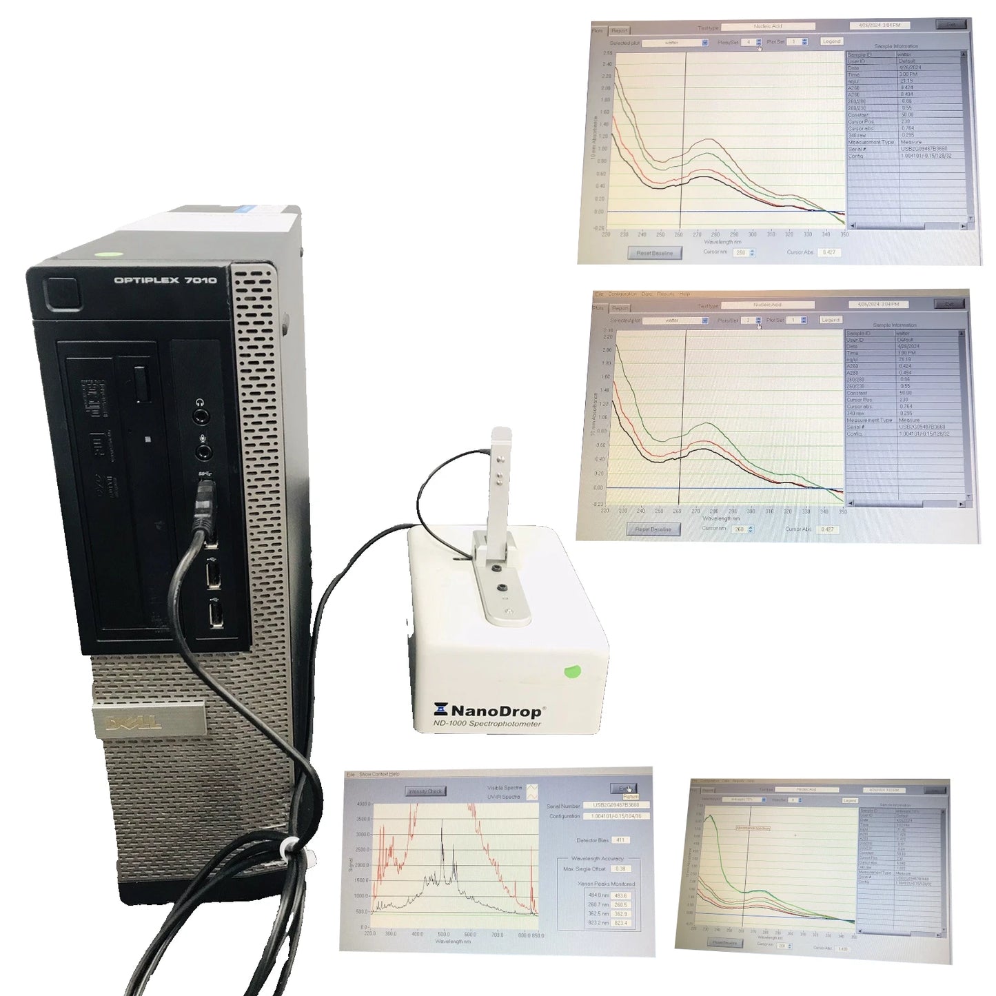 ND-1000 NanoDrop UV/VIS Spectrophotometer with Computer Tested Working