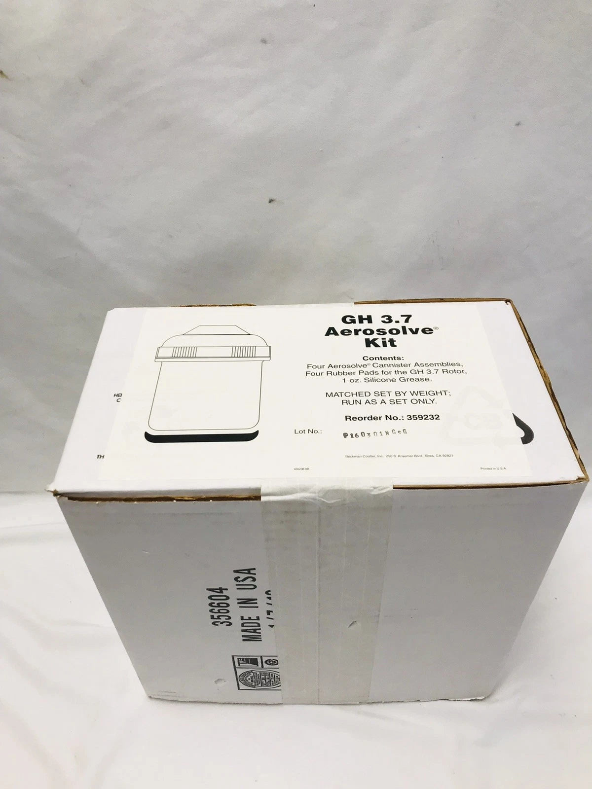 NEW Set of 4 Beckman Coulter 359232 Aerosolve Canisters & Lids for GH-3.7