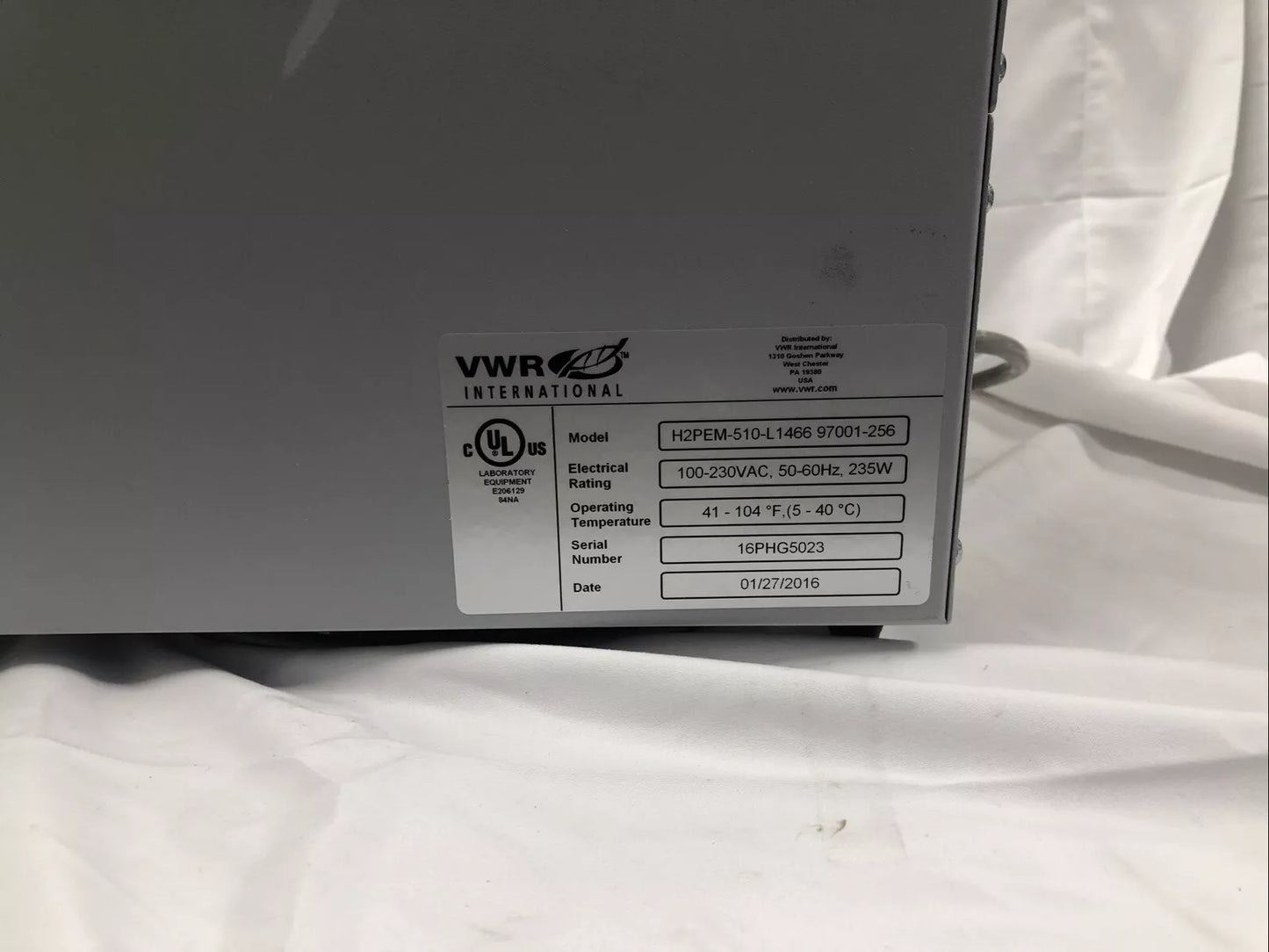 VWR Hydrogen Gas Generator H2PEM-510 - Catalog # VWRU97001-256