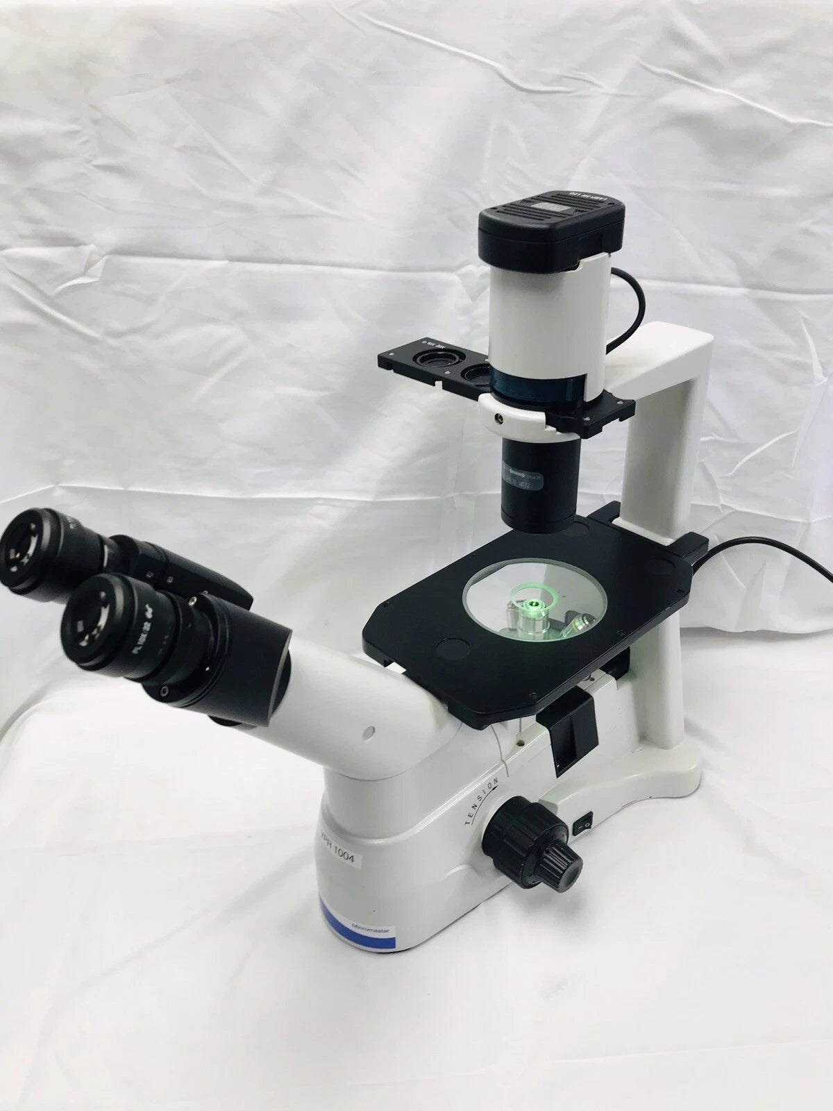 Fisher Micromaster Inverted Microscope 12575250 w/4x 10x 20x Objectives