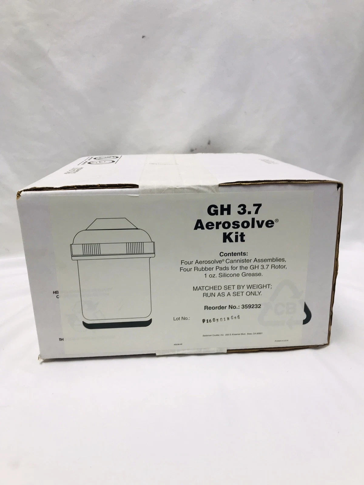 NEW Set of 4 Beckman Coulter 359232 Aerosolve Canisters & Lids for GH-3.7
