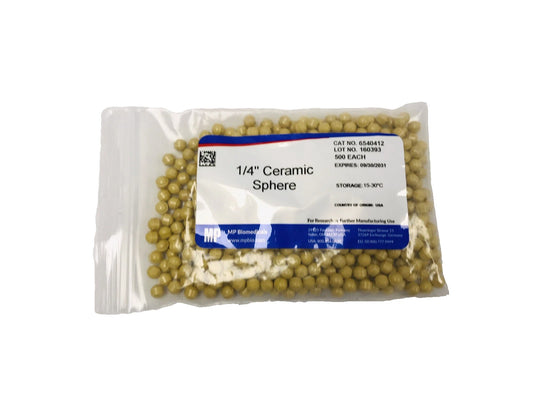 MP Biomedicals Ceramic Sphere 1/4 in. 6540412 ~400+ Still in Bag Expires 9/31