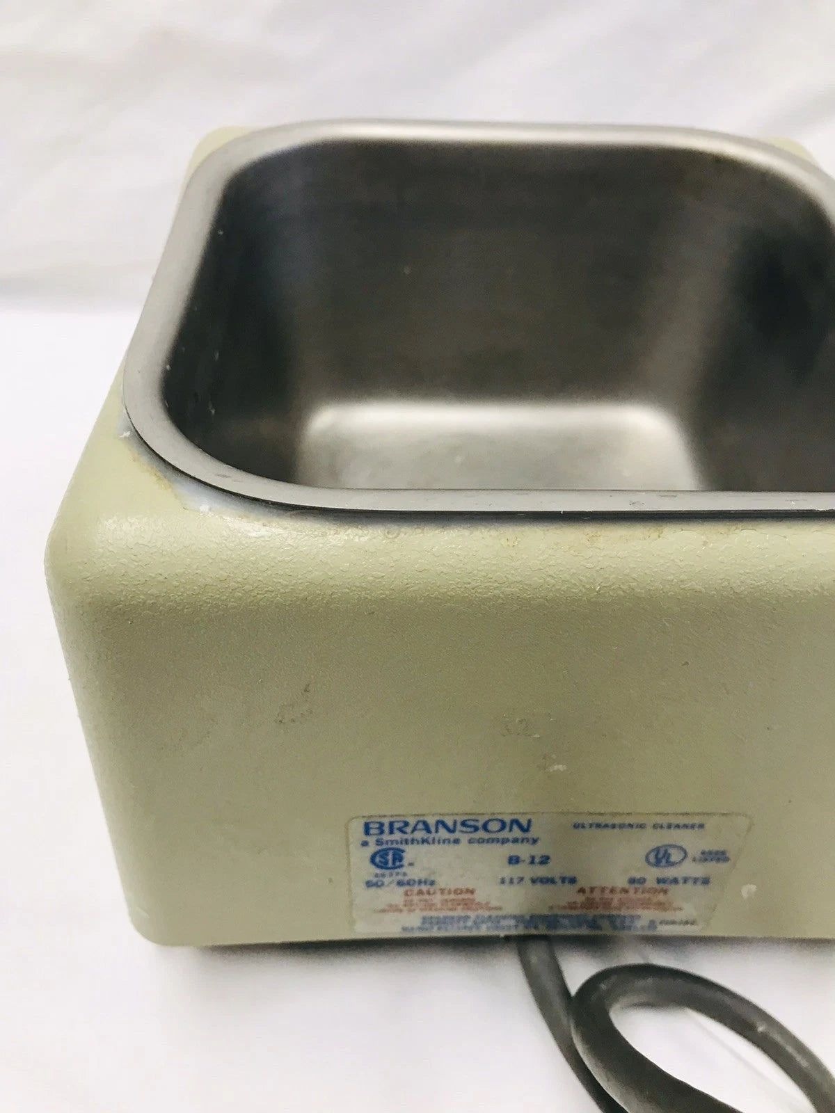 Branson SmithKline B-12 Ultrasonic Cleaner 50/60HZ 117V 80W No Lid Bransonic 12