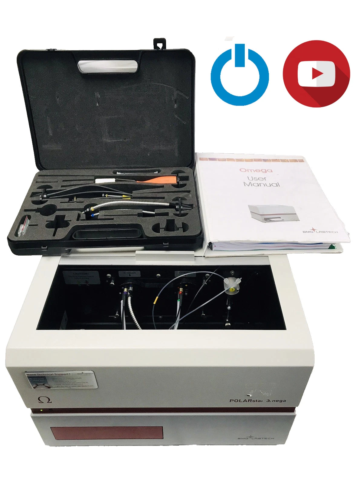 BMG LABTECH POLARstar Omega Microplate Reader Lab Analyzer with Extras Powers Up