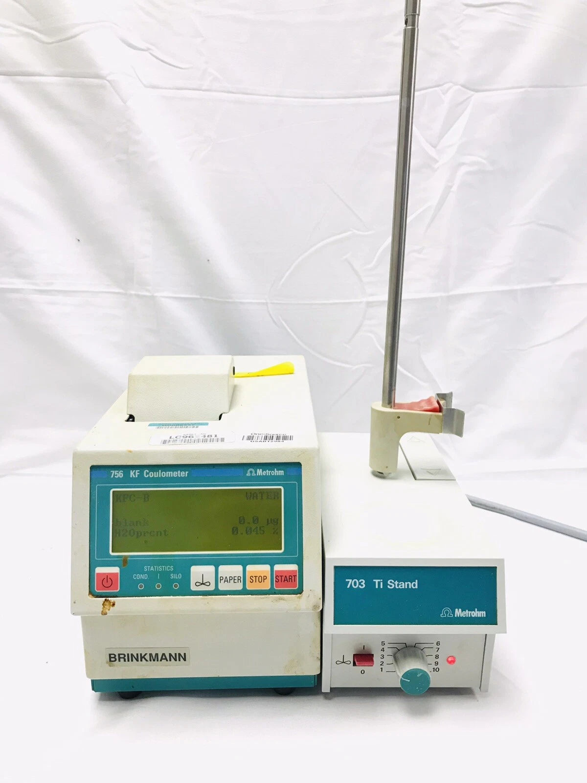 Metrohm 756 KF Coulometer with 703 Ti Stand Power Up Tested