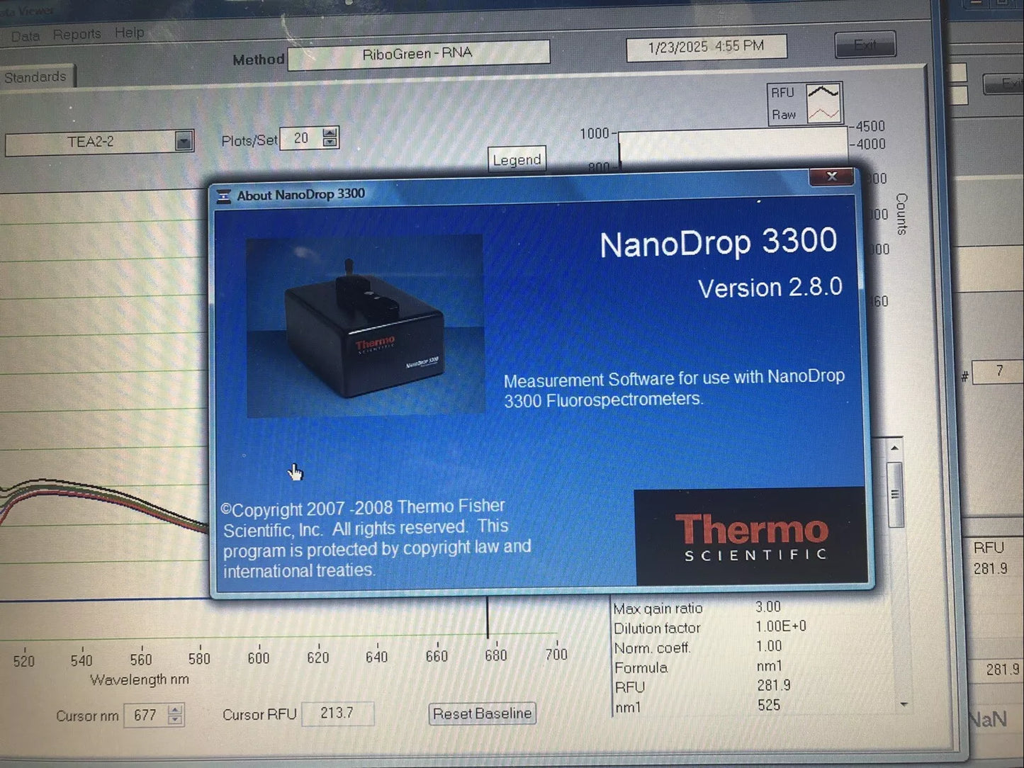 Thermo Scientific NanoDrop 3300 Fluorescence Fluorospectrometer ND-3300 UV - Vis