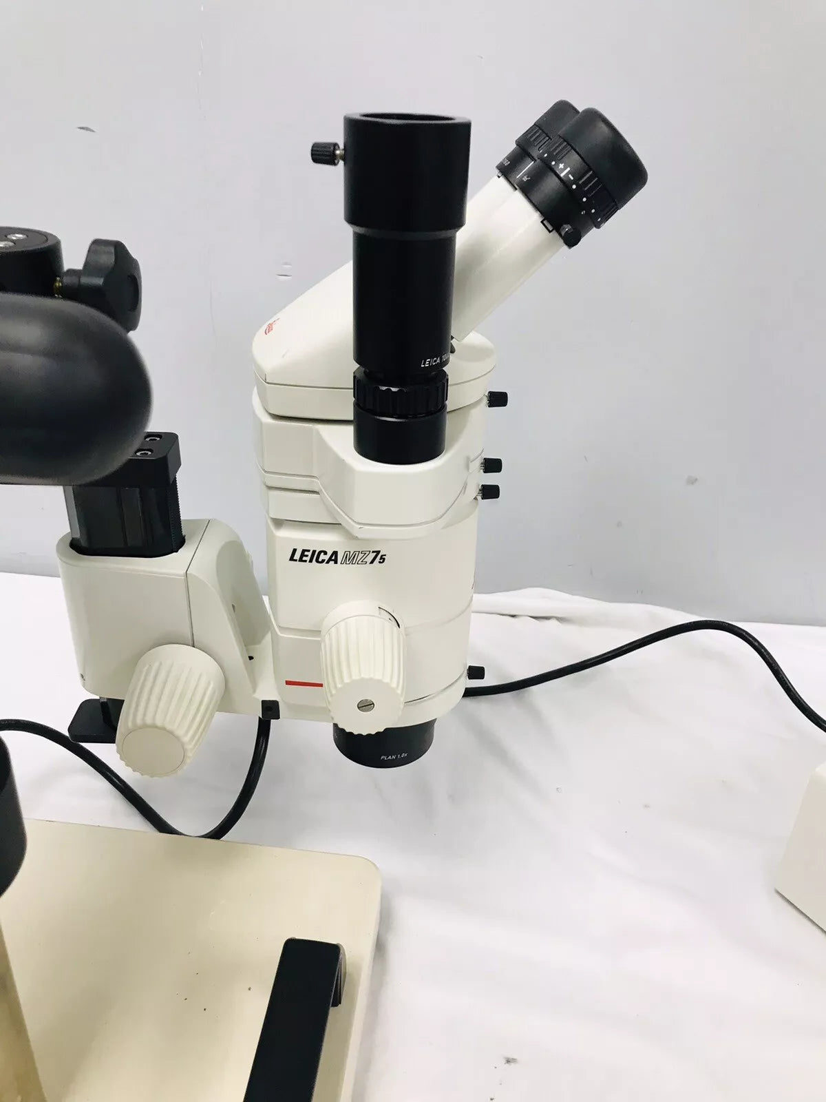 Leica MZ75 Stereo Zoom Microscope Inspection w/ Fiber Optic Lamp & Boon Stand