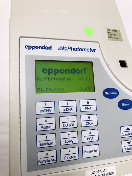 Eppendorf 6131 BioPhotometer Spectrophotom UV/Vis DNA RNA Oligo Protein Bacteria