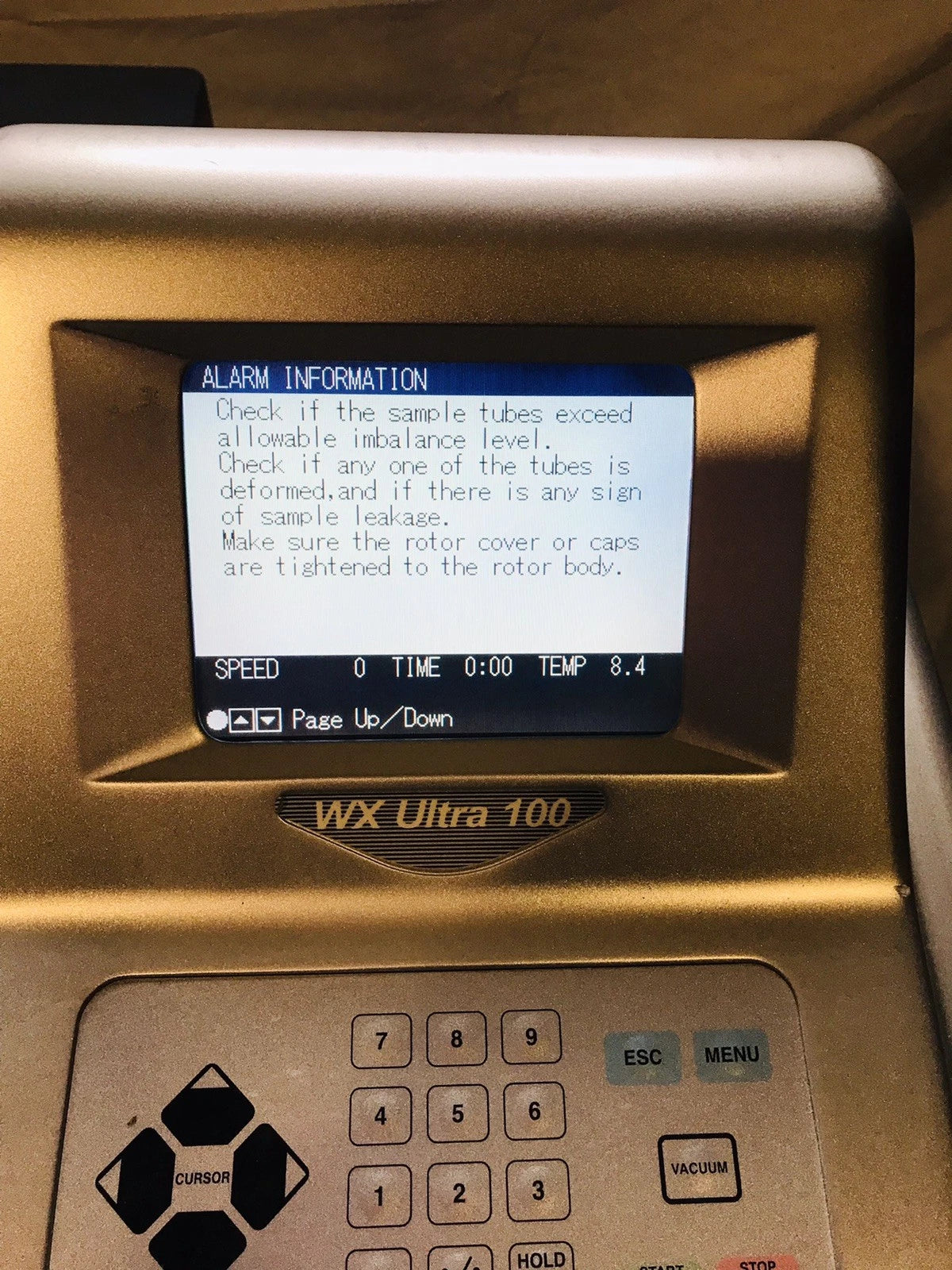 Thermo Scientific Sorvall WX 100 Ultra Series Centrifuge 46902 2009 For Parts